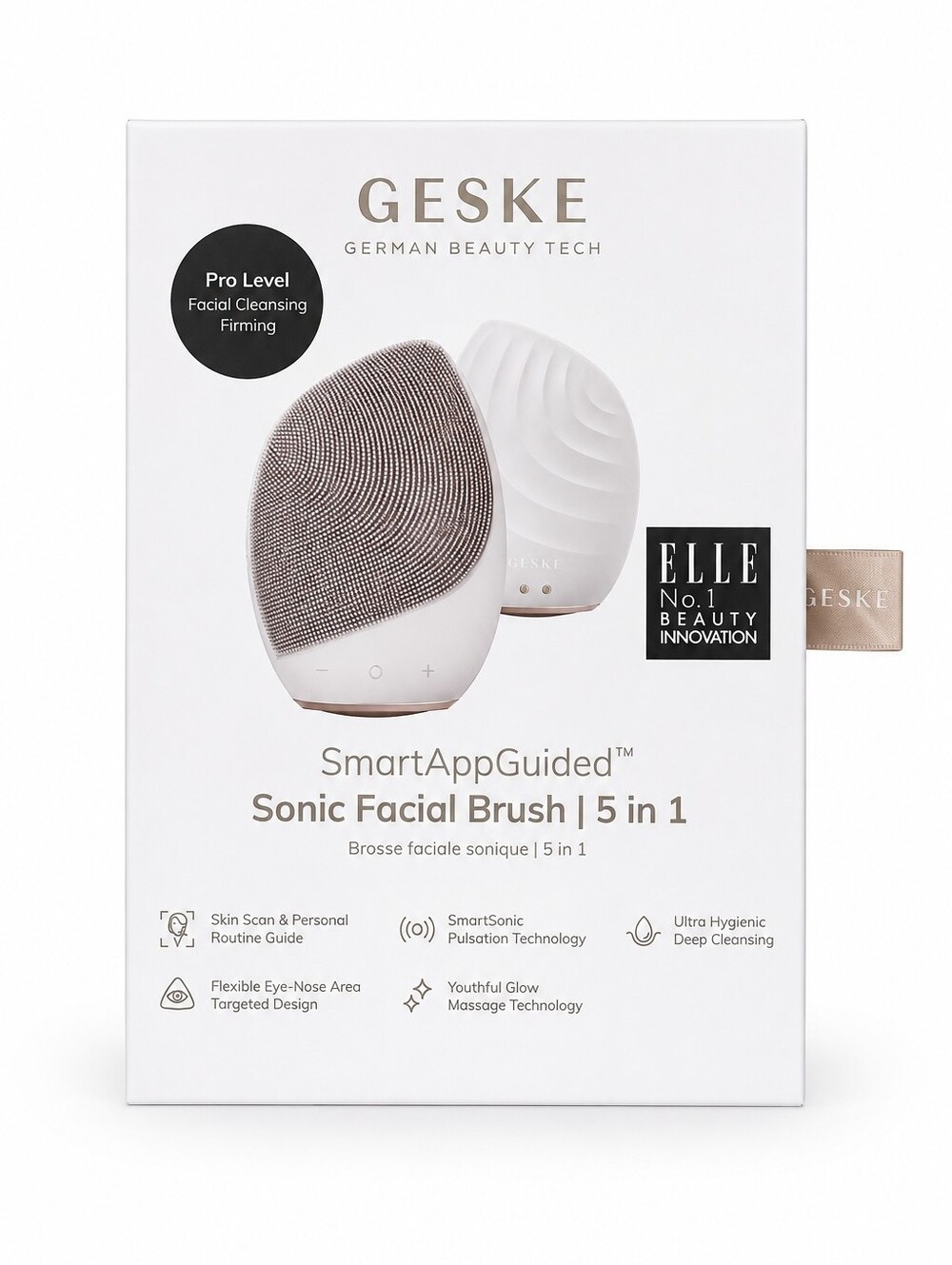 GESKE SmartAppGuided Sonic Facial Brush 5-in-1 – New in Box
Retail: $39